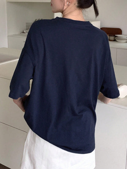 DAZY Letter Print Drop Shoulder T-Shirt Summer Oversized T-Shirt