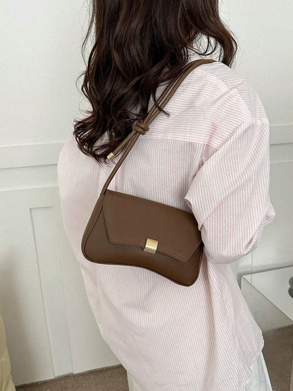 DAZY Retro Lightweight, Business Casual Chocolate Brown Flap Bag Vintage PU For Teen Girls Women College Students, Rookies & White-Collar Workers Perfect For Office, College, Work, Business, Commute