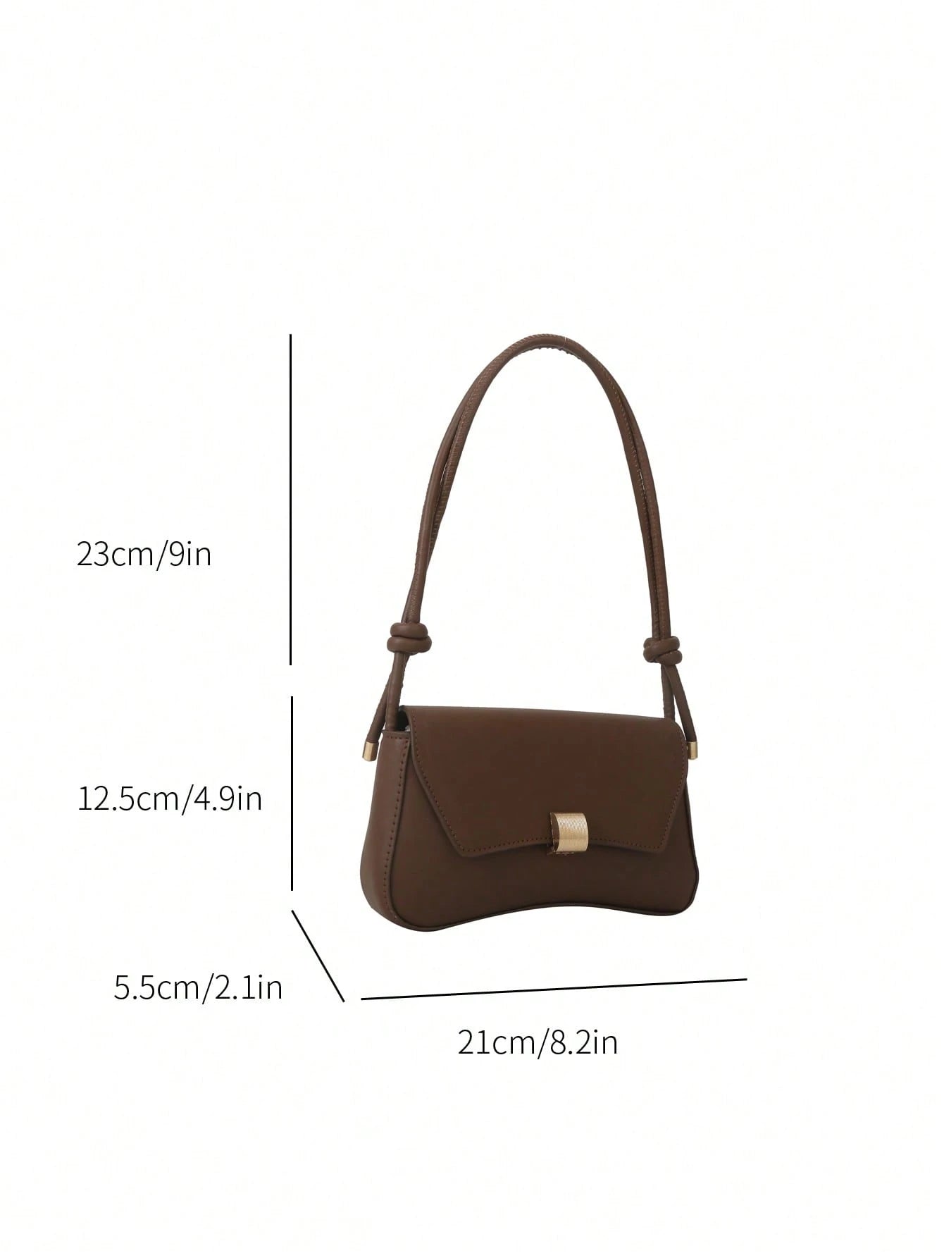 DAZY Retro Lightweight, Business Casual Chocolate Brown Flap Bag Vintage PU For Teen Girls Women College Students, Rookies & White-Collar Workers Perfect For Office, College, Work, Business, Commute
