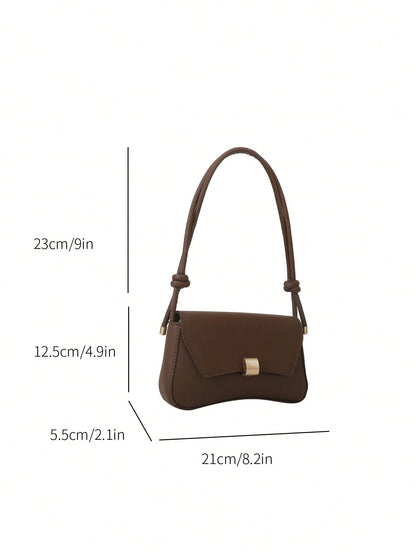 DAZY Retro Lightweight, Business Casual Chocolate Brown Flap Bag Vintage PU For Teen Girls Women College Students, Rookies & White-Collar Workers Perfect For Office, College, Work, Business, Commute