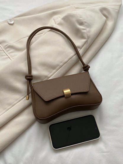 DAZY Retro Lightweight, Business Casual Chocolate Brown Flap Bag Vintage PU For Teen Girls Women College Students, Rookies & White-Collar Workers Perfect For Office, College, Work, Business, Commute