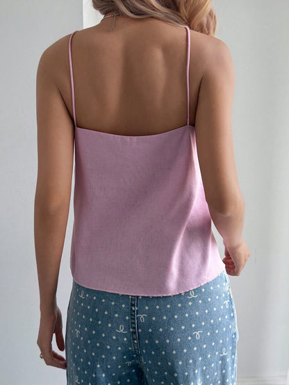 DAZY Women's Casual Sleeveless Camisole, Sexy & Comfortable For Summer Y2k Halter Top