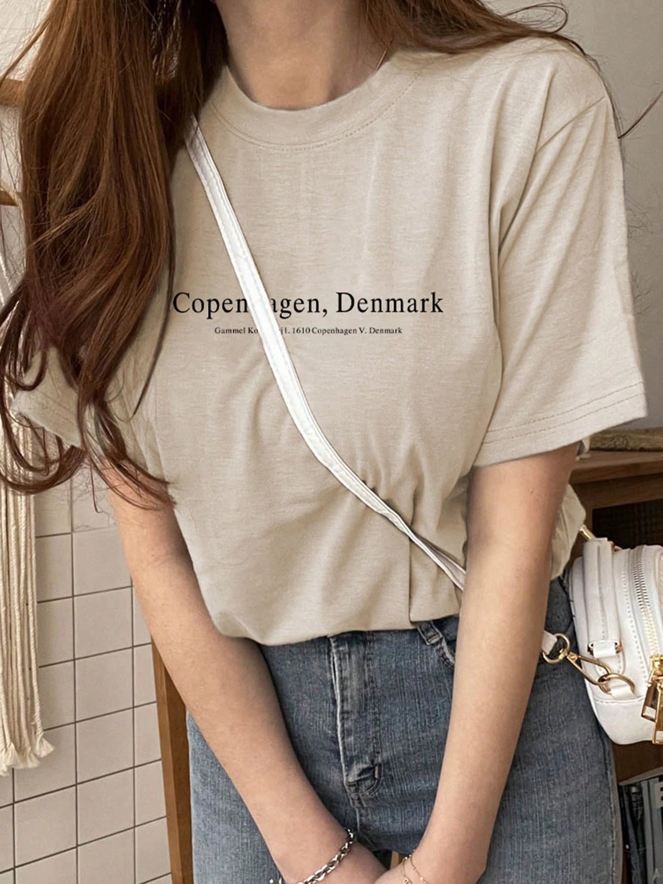 DAZY Women's Casual Slogan Print Round Neck T-Shirt, Summer