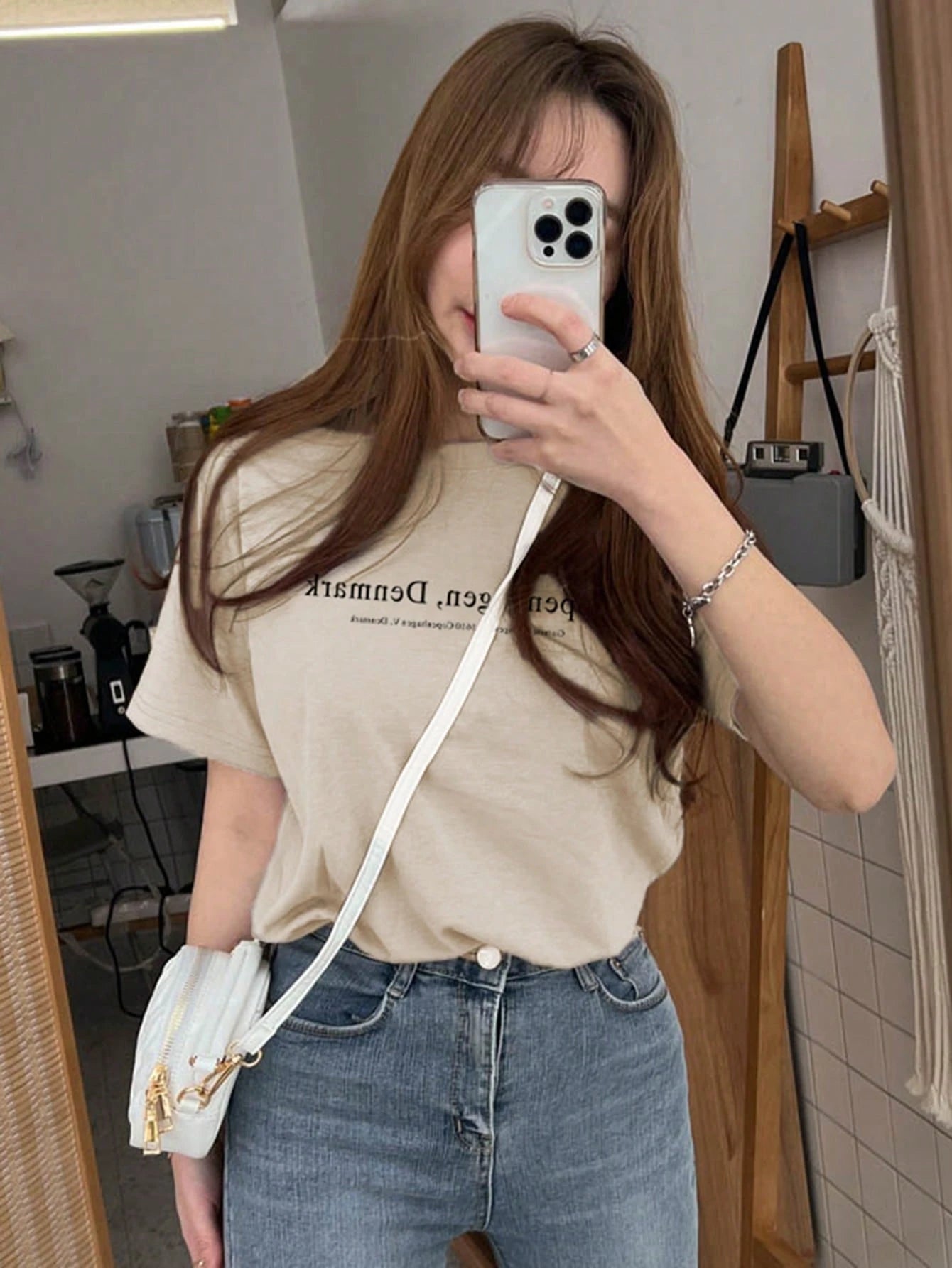 DAZY Women's Casual Slogan Print Round Neck T-Shirt, Summer