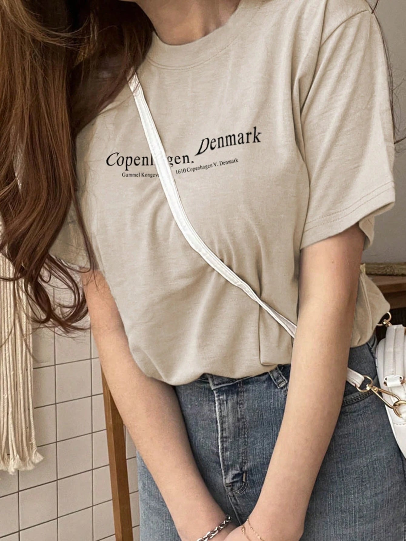 DAZY Women's Casual Slogan Print Round Neck T-Shirt, Summer