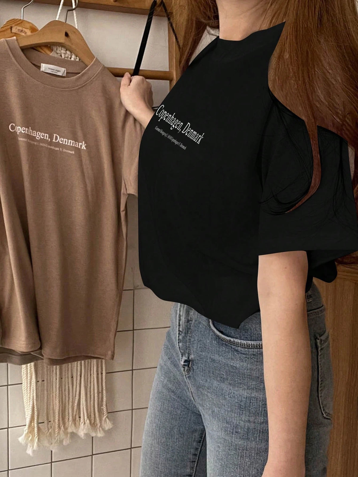 DAZY Women's Summer Casual Slogan Graphic Round Neck T-Shirt