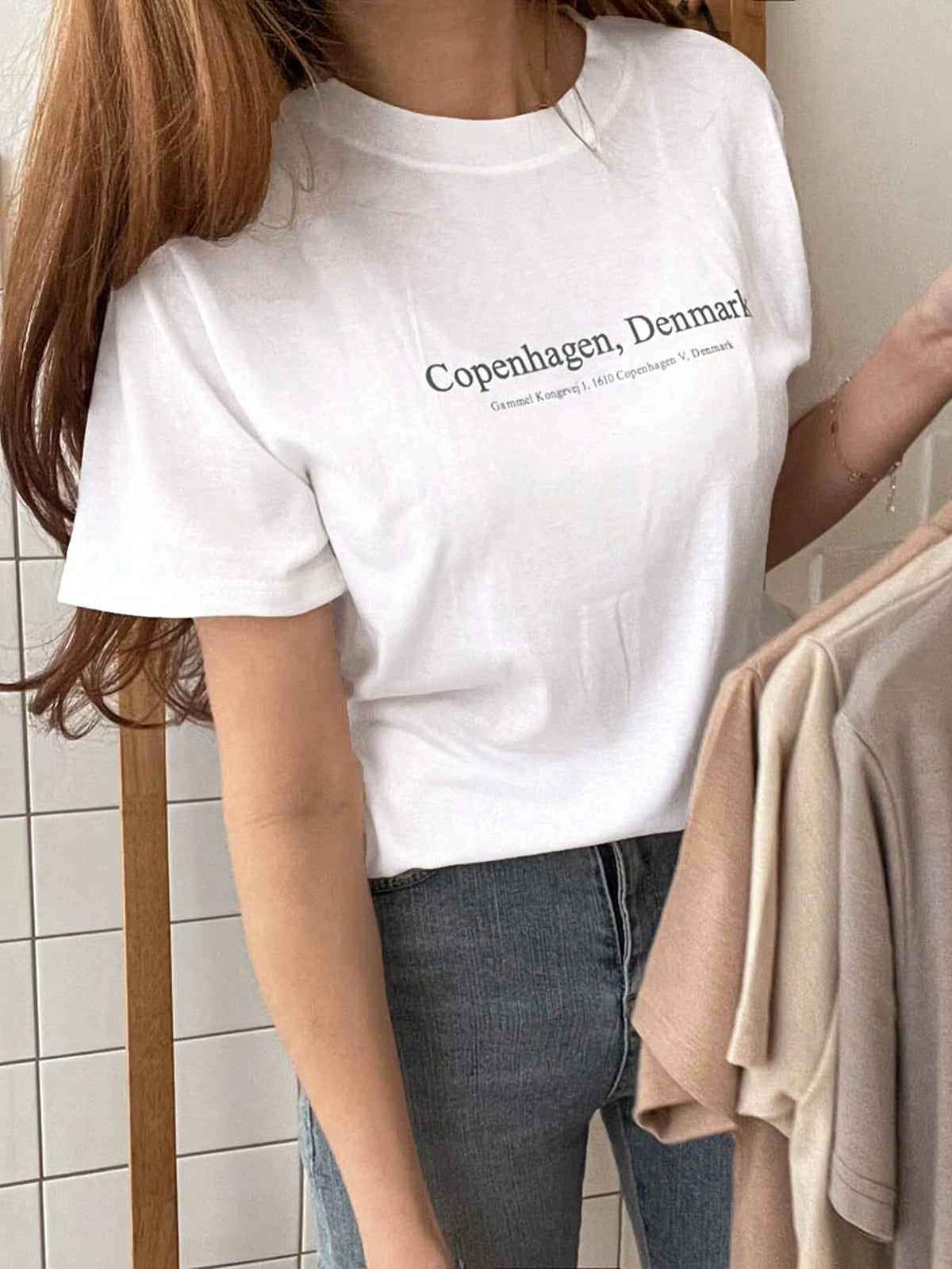 DAZY Women's Summer Casual Slogan Graphic Round Neck T-Shirt