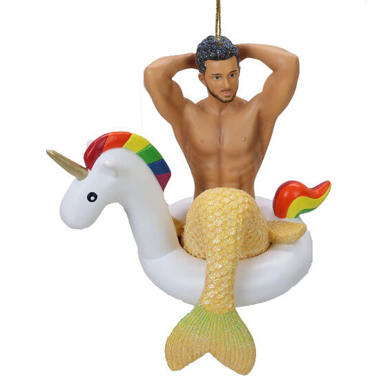 December Diamonds - Mr. Unicorn Swimming Merman Ornament 55125