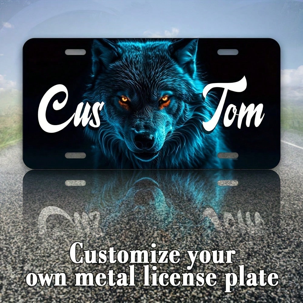 Decorative Car Personalized Retro Aluminum License Plate, 6x12inch (30x 15cm ), Personalized Car Front Plate, Vehicle Hanging Ornament, All-Season Decoration, Durable Outdoor Use, Dustproof Waterproof