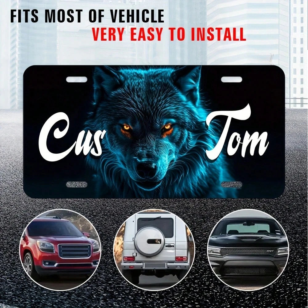 Decorative Car Personalized Retro Aluminum License Plate, 6x12inch (30x 15cm ), Personalized Car Front Plate, Vehicle Hanging Ornament, All-Season Decoration, Durable Outdoor Use, Dustproof Waterproof