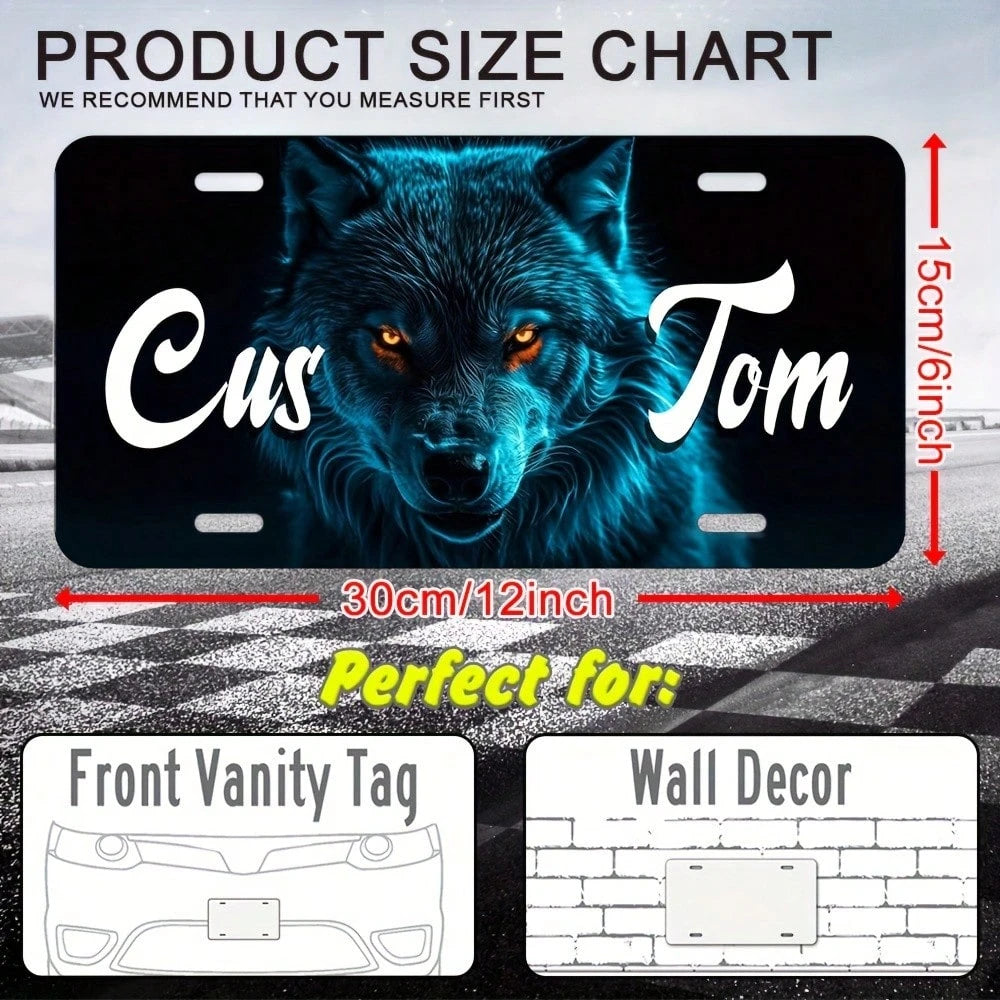 Decorative Car Personalized Retro Aluminum License Plate, 6x12inch (30x 15cm ), Personalized Car Front Plate, Vehicle Hanging Ornament, All-Season Decoration, Durable Outdoor Use, Dustproof Waterproof