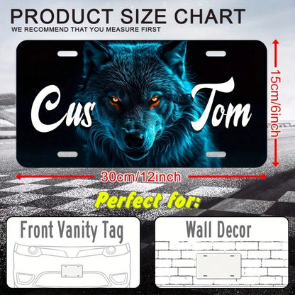 Decorative Car Personalized Retro Aluminum License Plate, 6x12inch (30x 15cm ), Personalized Car Front Plate, Vehicle Hanging Ornament, All-Season Decoration, Durable Outdoor Use, Dustproof Waterproof