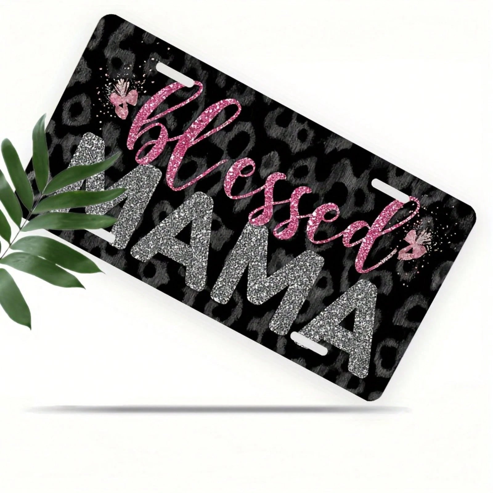 Decorative Use Only, Car P1 License Plate Cover And Frame, Blessing Mom Pattern Decoration Front, Waterproof Decorative Aluminum License Plate Cover And Frame, Suitable Men And Women, 12 X 6, Vehicle