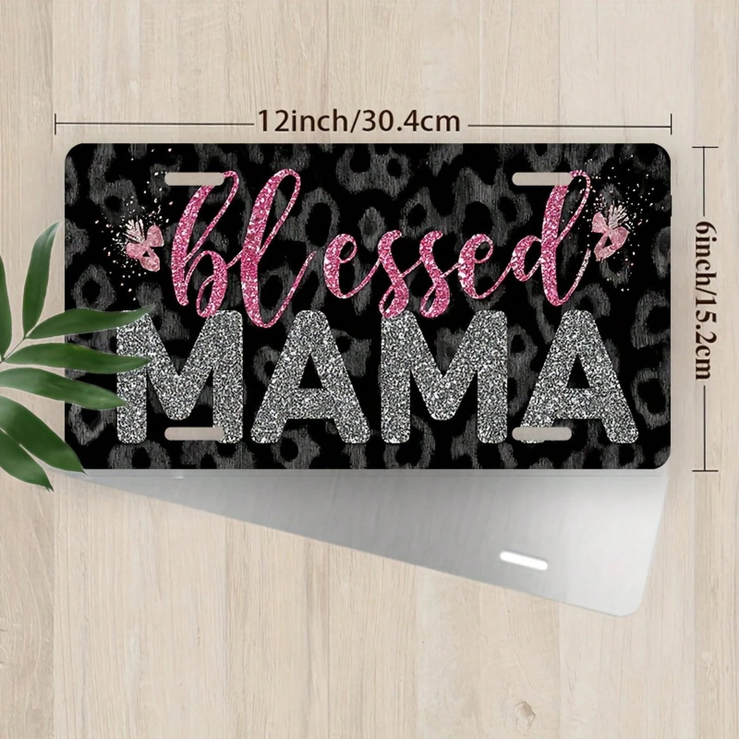 Decorative Use Only, Car P1 License Plate Cover And Frame, Blessing Mom Pattern Decoration Front, Waterproof Decorative Aluminum License Plate Cover And Frame, Suitable Men And Women, 12 X 6, Vehicle