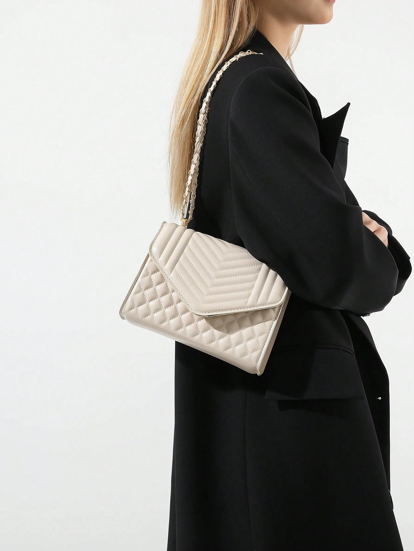 Delicate Chain Flap Bag, Minimalist Flip-Cover Shoulder Bag, Fashionable Crossbody Bag, Women's Mini Quilted Crossbody Bag, Elegant Flip-Cover Shoulder Bag, Women's Fashionable Handbag And Wallet