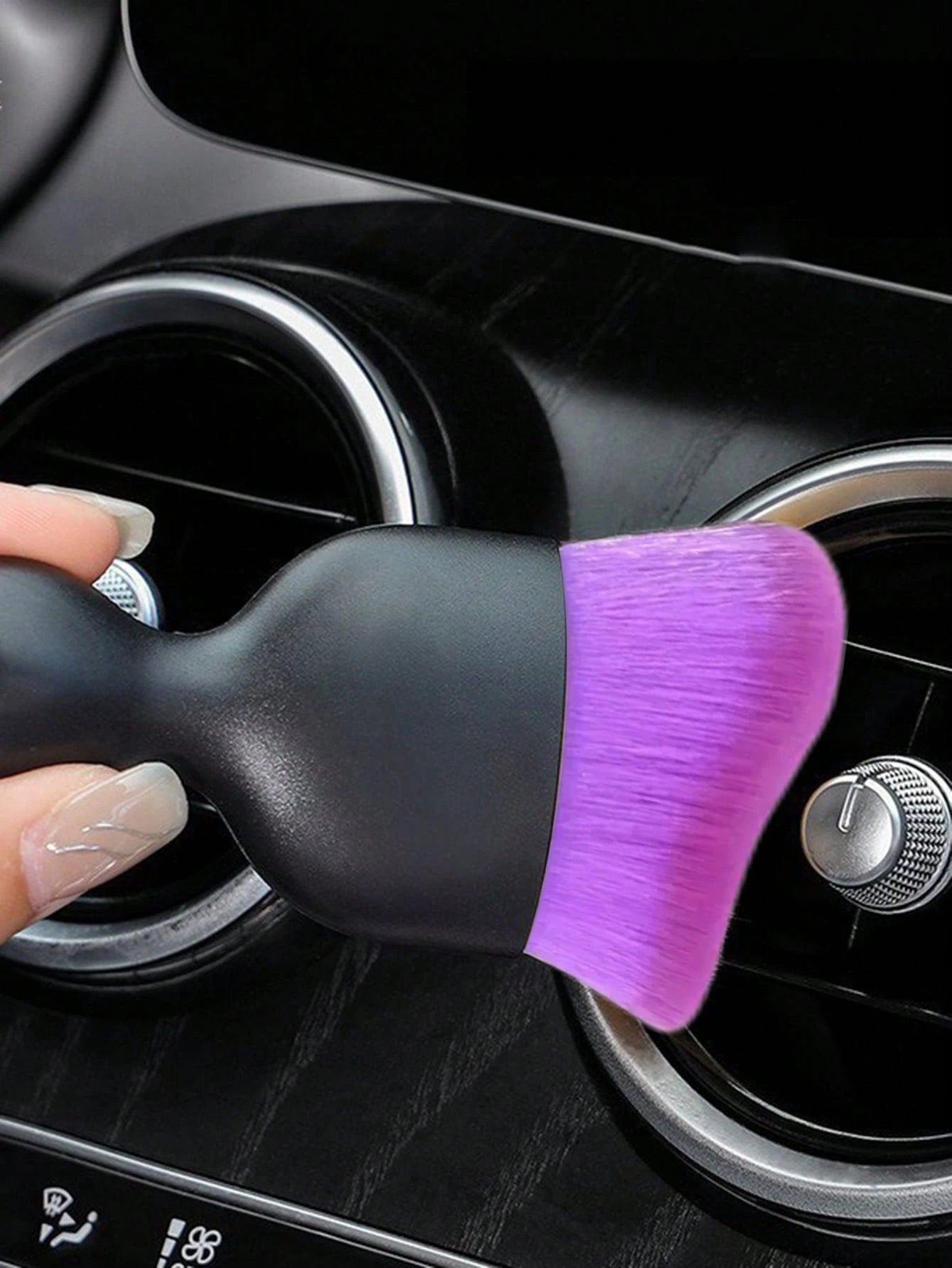 Detailing Brush,1pc Car Interior Crevice Duster, Short Bristle Brush With Storage Box, Makeup Brush, Suitable For Cleaning Air Conditioning Vents, Auto Cleaning Tool, Makeup Sponge