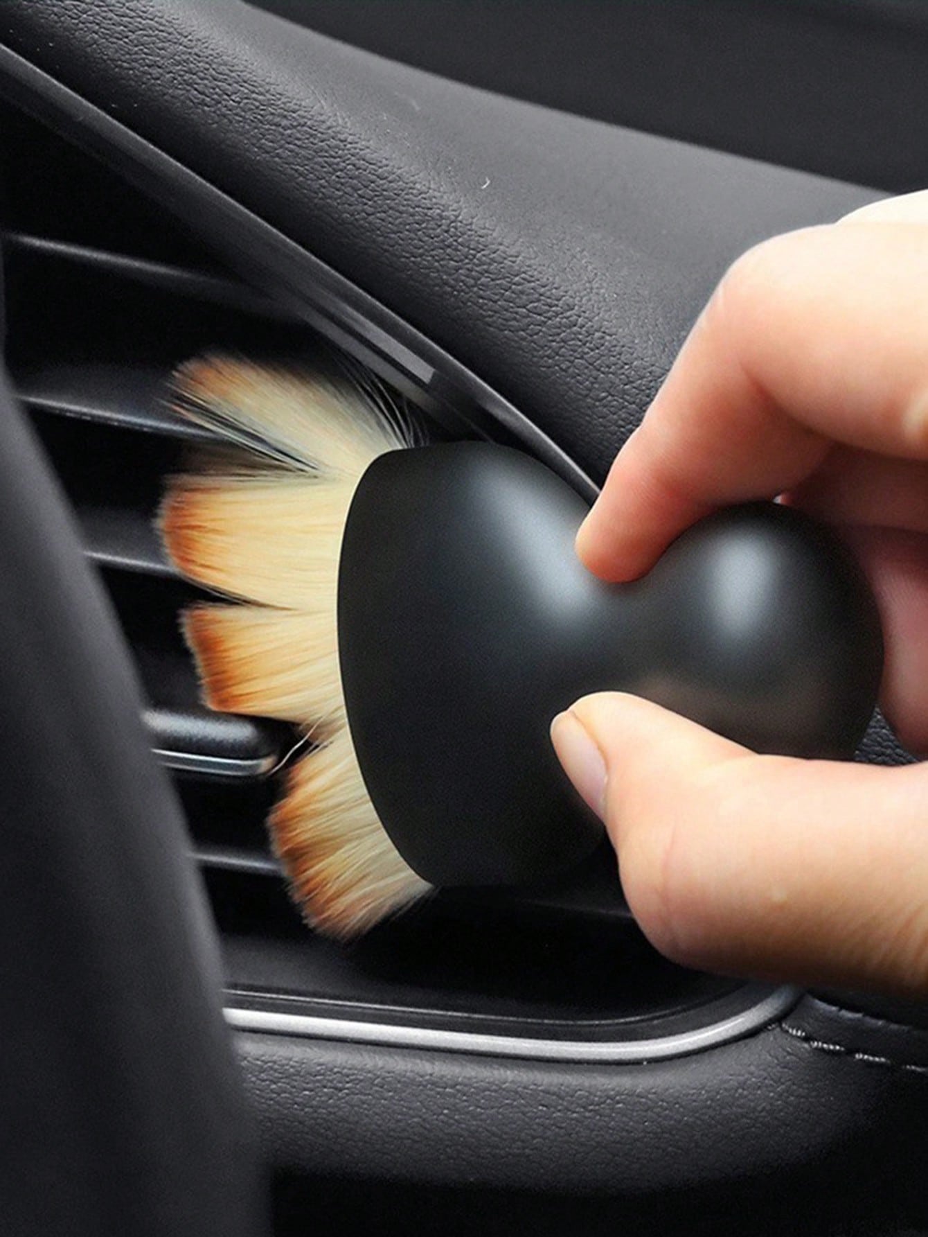Detailing Brush,1pc Car Interior Crevice Duster, Short Bristle Brush With Storage Box, Makeup Brush, Suitable For Cleaning Air Conditioning Vents, Auto Cleaning Tool, Makeup Sponge