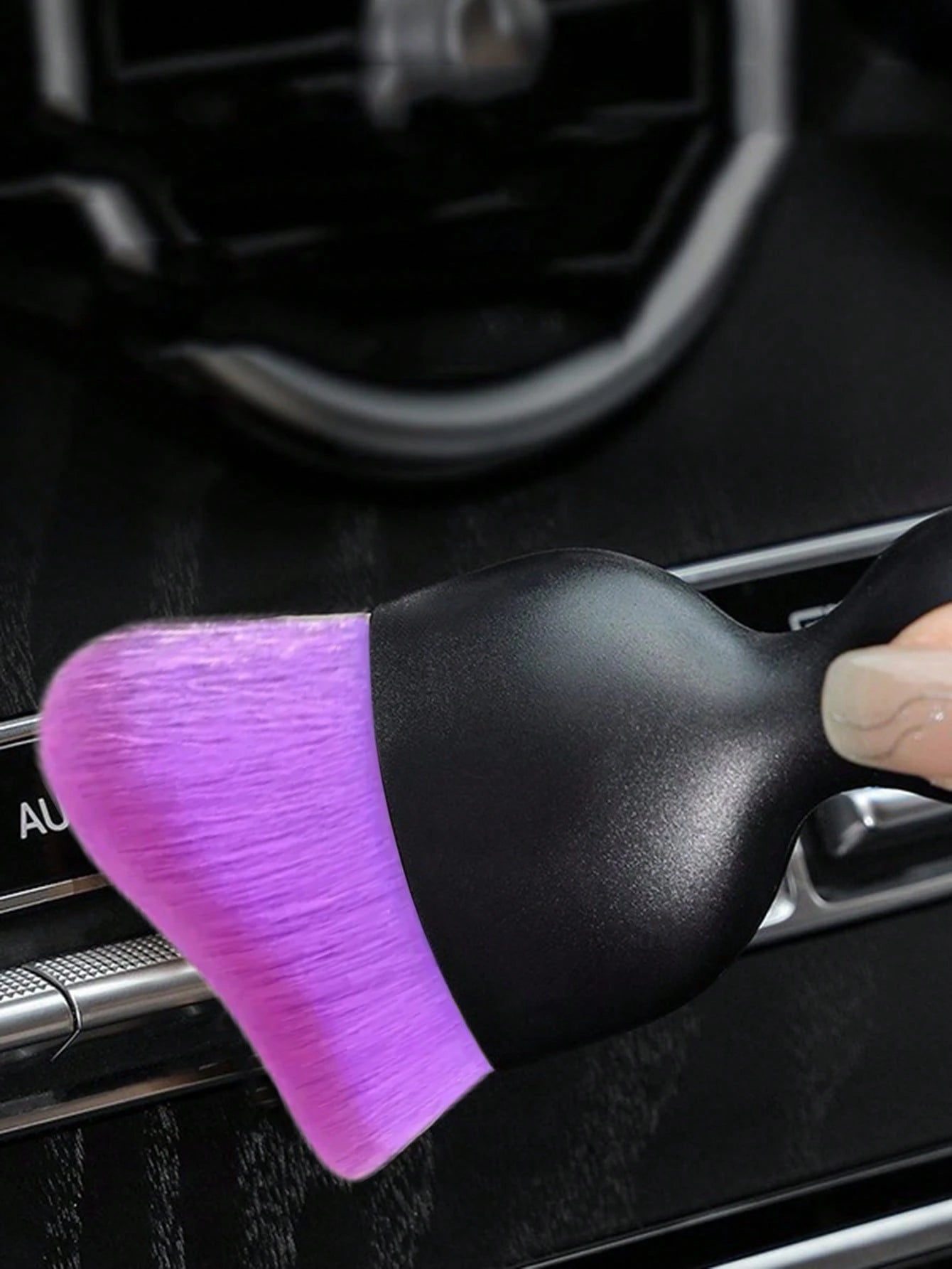Detailing Brush,1pc Car Interior Crevice Duster, Short Bristle Brush With Storage Box, Makeup Brush, Suitable For Cleaning Air Conditioning Vents, Auto Cleaning Tool, Makeup Sponge