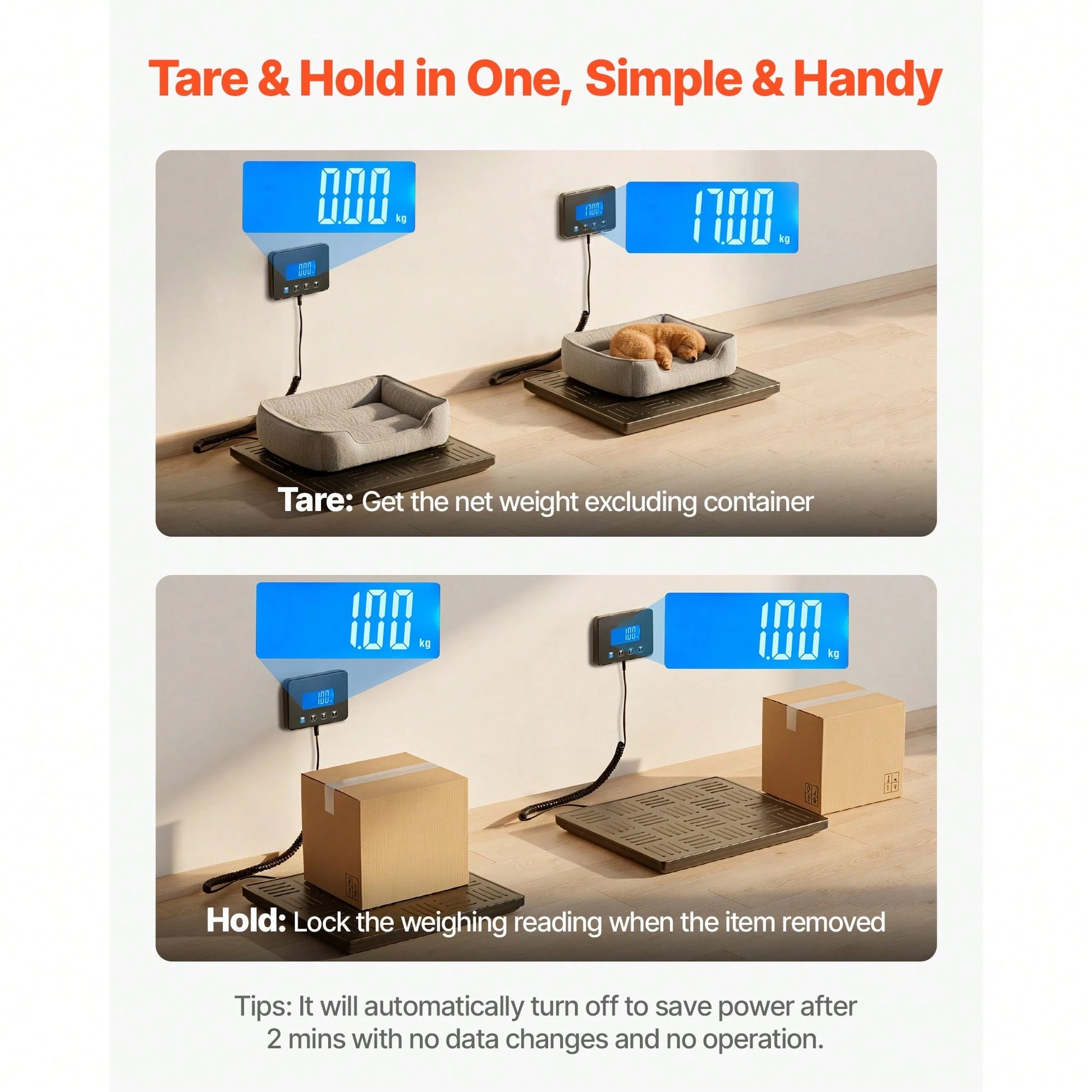 Digital Postal Scale, 0.7 Oz/3.5 Oz Dual Accuracy, 660 Lbs Commercial Weight Scale With Hold/Tare Function & LCD Display, Fit For Packages, Postage, Luggage, Battery & Charging Cable Included