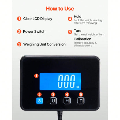Digital Postal Scale, 0.7 Oz/3.5 Oz Dual Accuracy, 660 Lbs Commercial Weight Scale With Hold/Tare Function & LCD Display, Fit For Packages, Postage, Luggage, Battery & Charging Cable Included