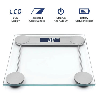 Digital Scales For Body Weight, Accurate Bathroom Scales With Large LED Display, Digital Weighing Machine, High Precision Measurements, 400 Pounds, Sturdy Clear Glass With Sturdy Base, Instant On And