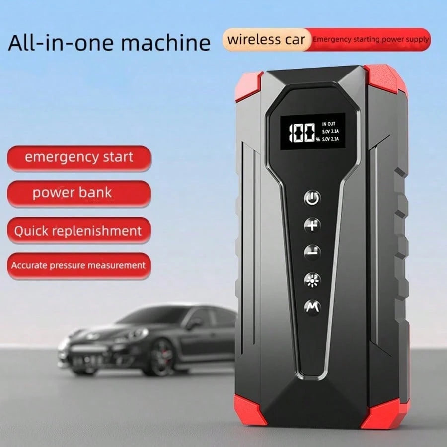 Digital Tire Inflator Portable Air Compressor, Rechargeable Electric Car Air Pump With LCD Pressure Display, Auto Stop Inflation & LED Light, Compact Vehicle Tire Pump For Car Motorcycle Bike Emergenc