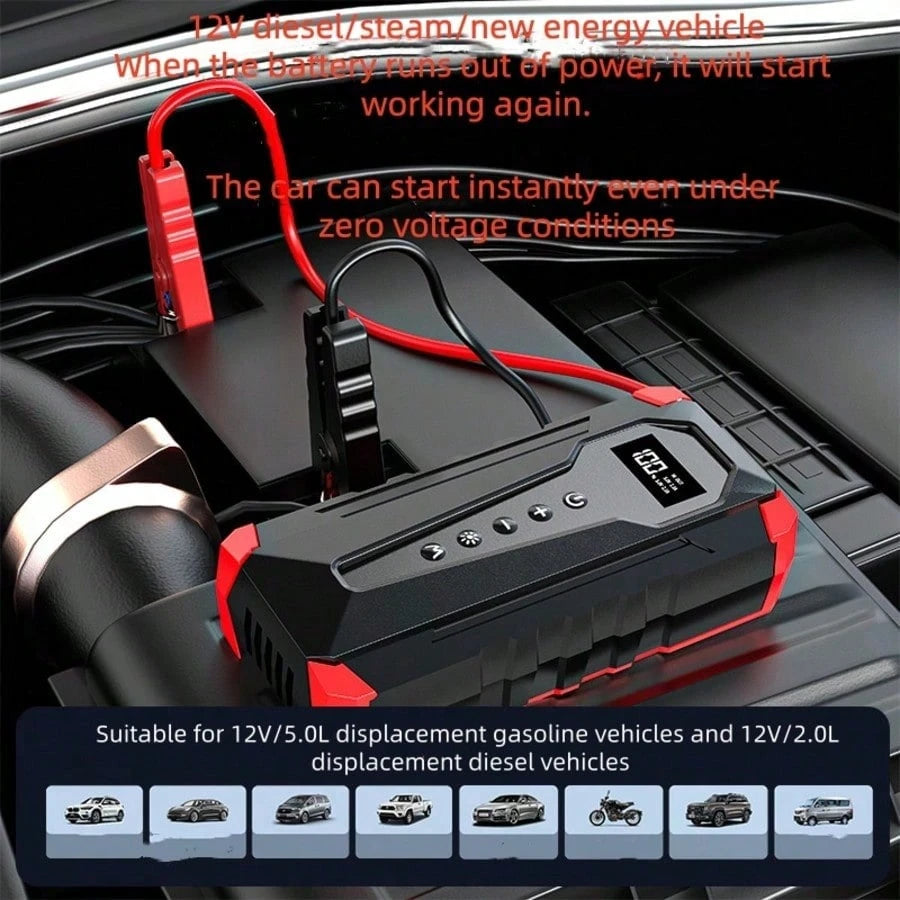 Digital Tire Inflator Portable Air Compressor, Rechargeable Electric Car Air Pump With LCD Pressure Display, Auto Stop Inflation & LED Light, Compact Vehicle Tire Pump For Car Motorcycle Bike Emergenc