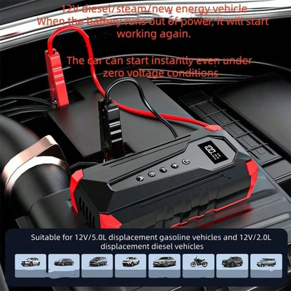 Digital Tire Inflator Portable Air Compressor, Rechargeable Electric Car Air Pump With LCD Pressure Display, Auto Stop Inflation & LED Light, Compact Vehicle Tire Pump For Car Motorcycle Bike Emergenc