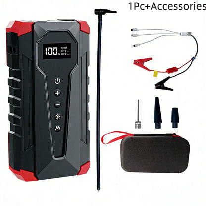 Digital Tire Inflator Portable Air Compressor, Rechargeable Electric Car Air Pump With LCD Pressure Display, Auto Stop Inflation & LED Light, Compact Vehicle Tire Pump For Car Motorcycle Bike Emergenc