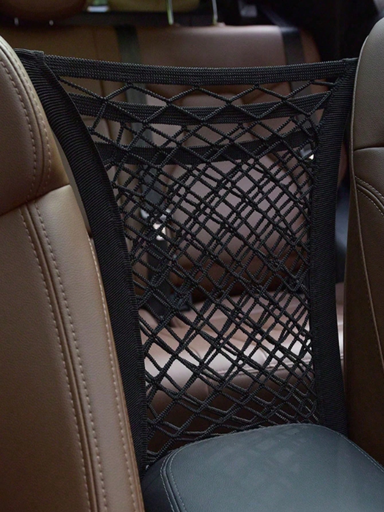 Dog Car Mesh Divider Pet Barrier With Automatic Safety Net Storage Bag, Baby Stretchable Storage Bag, Universal For Cars, SUVs- Easy Installation, Child And Pet Driving Car Divider