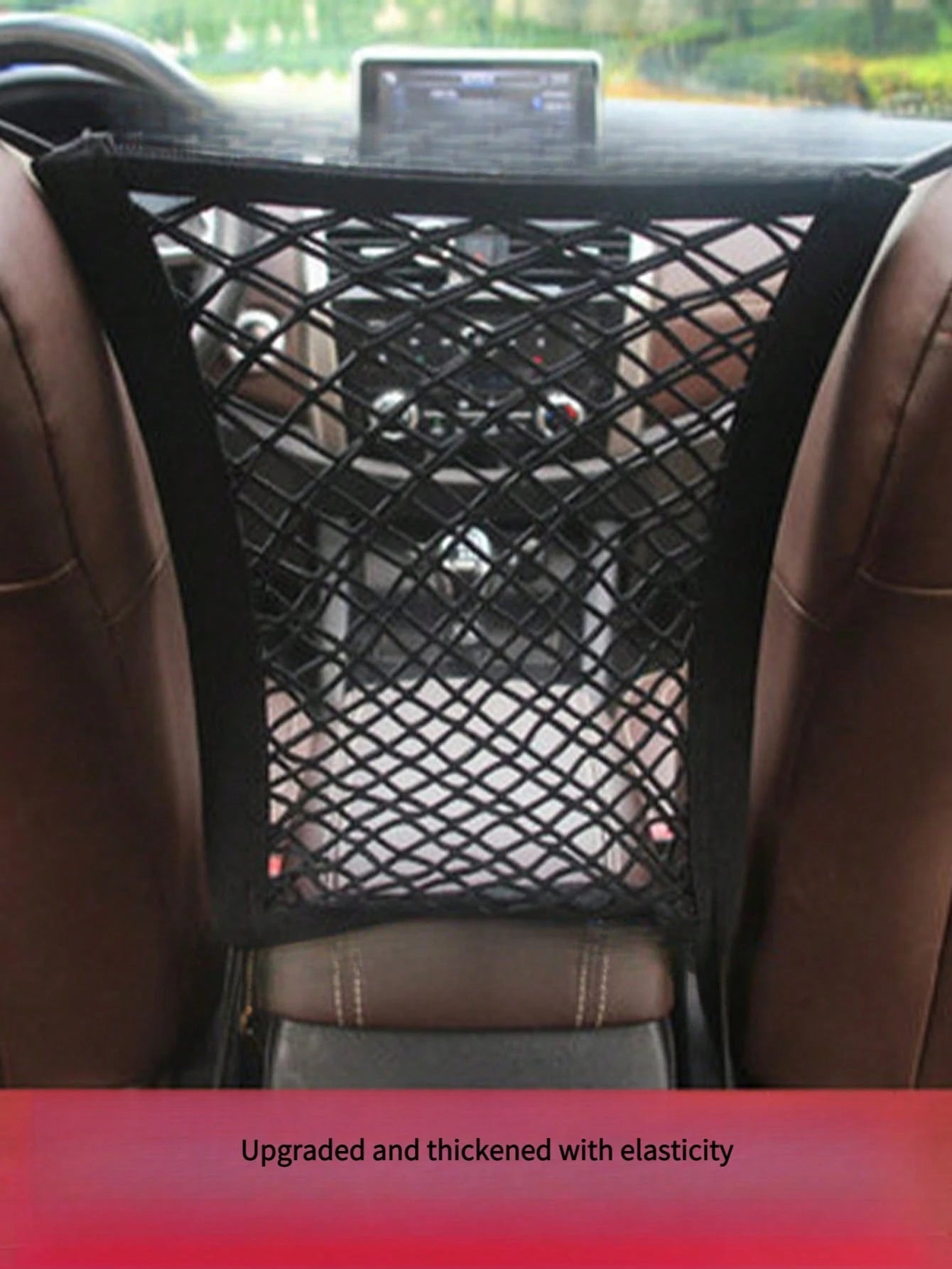 Dog Car Mesh Divider Pet Barrier With Automatic Safety Net Storage Bag, Baby Stretchable Storage Bag, Universal For Cars, SUVs- Easy Installation, Child And Pet Driving Car Divider