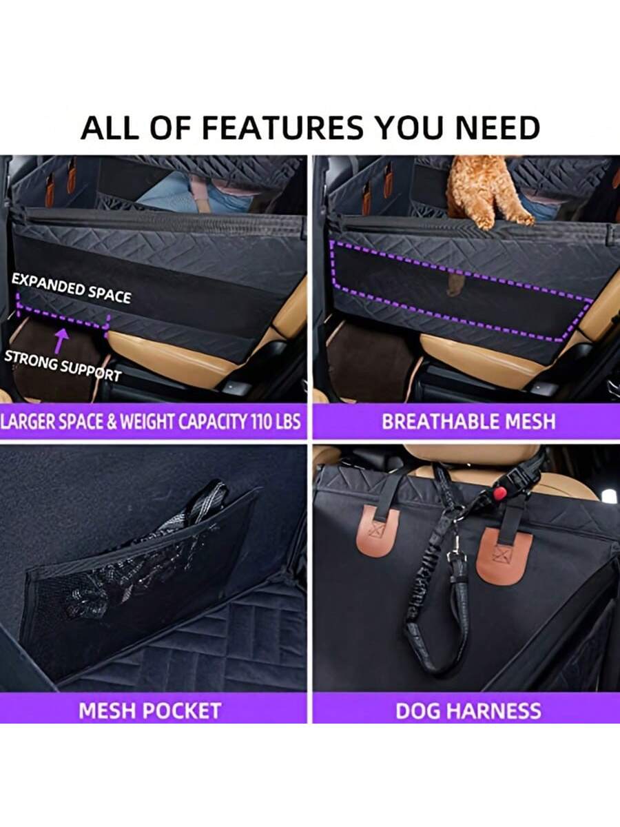 Dog Car Seat For Medium Dogs,Back Seat Extender For Dogs,Large & Small Dog Car Seat Cover For Back Seat, Dog Hammock For Car Back Seat Dog Bed Mattress,Pet Car Seat For Car SUV Truck