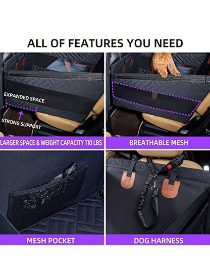Dog Car Seat For Medium Dogs,Back Seat Extender For Dogs,Large & Small Dog Car Seat Cover For Back Seat, Dog Hammock For Car Back Seat Dog Bed Mattress,Pet Car Seat For Car SUV Truck