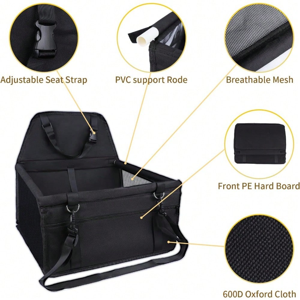 Dog Car Seat, Travel Pe-Style Dog Booster Seat, Breathable Dog Car Seat, With Adjustable Seat Belt Design, Travel Dog Car Seat Specially For Small Dt Cageogs