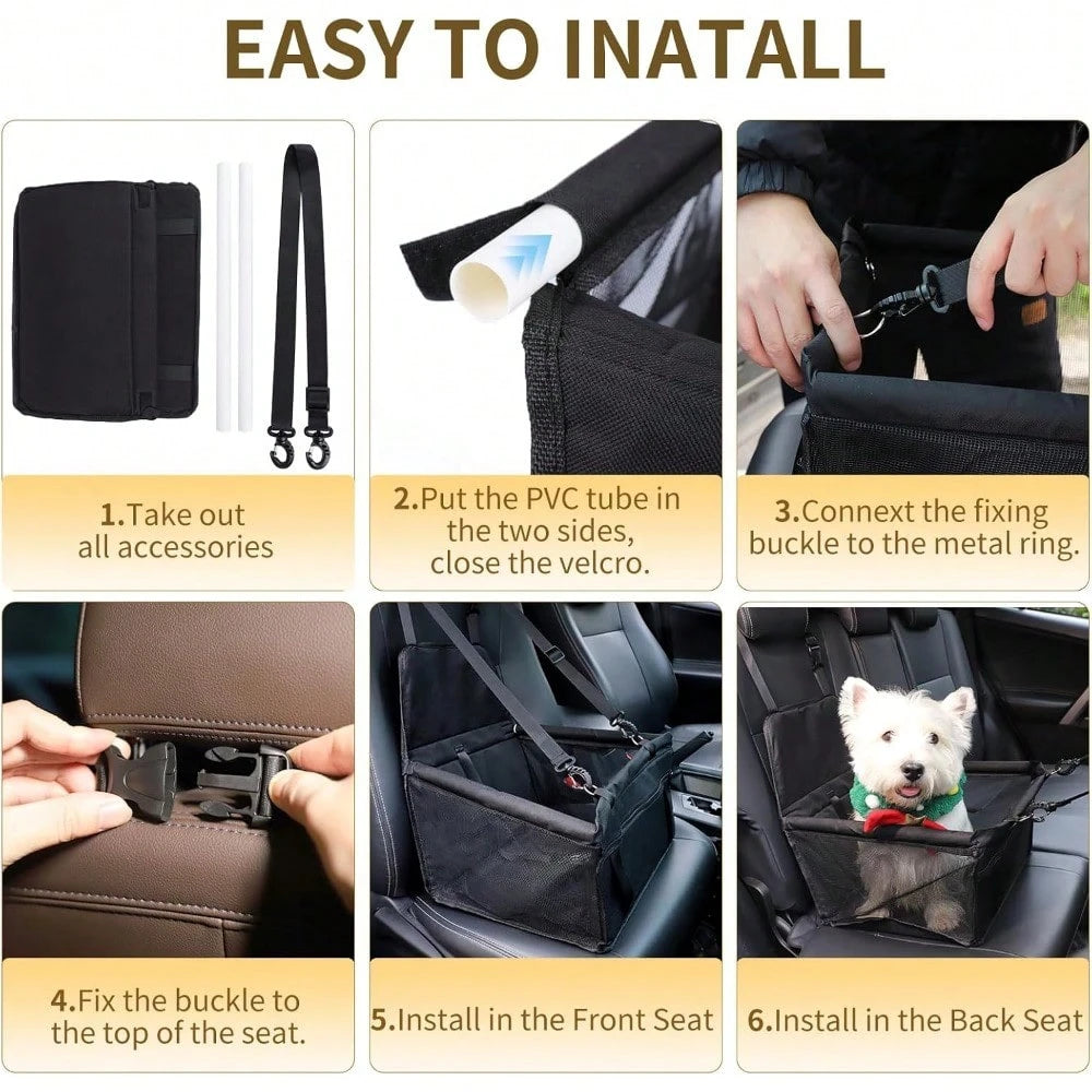 Dog Car Seat, Travel Pe-Style Dog Booster Seat, Breathable Dog Car Seat, With Adjustable Seat Belt Design, Travel Dog Car Seat Specially For Small Dt Cageogs