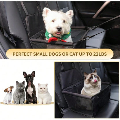 Dog Car Seat, Travel Pe-Style Dog Booster Seat, Breathable Dog Car Seat, With Adjustable Seat Belt Design, Travel Dog Car Seat Specially For Small Dt Cageogs