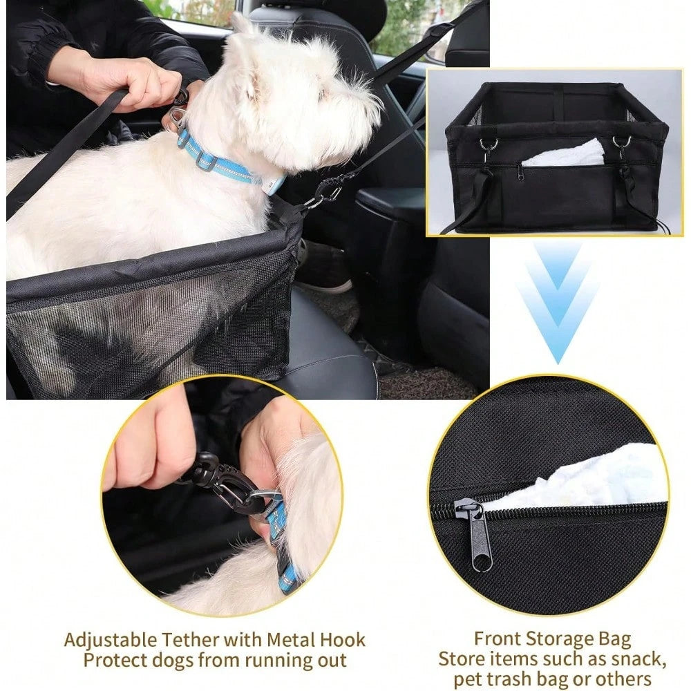 Dog Car Seat, Travel Pe-Style Dog Booster Seat, Breathable Dog Car Seat, With Adjustable Seat Belt Design, Travel Dog Car Seat Specially For Small Dt Cageogs