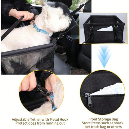 Dog Car Seat, Travel Pe-Style Dog Booster Seat, Breathable Dog Car Seat, With Adjustable Seat Belt Design, Travel Dog Car Seat Specially For Small Dt Cageogs