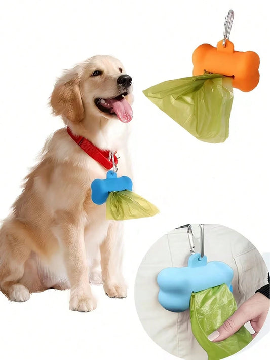 Dog Poop Dispenser Silicone Material, Compatible With Standard Pet Waste Bags. Outdoor Dog Walking Pickup Device, Can Be Hung On A Dog's Collar. Multi-Purpose Cat & Dog Hanger, Perfect Holiday/Birthda