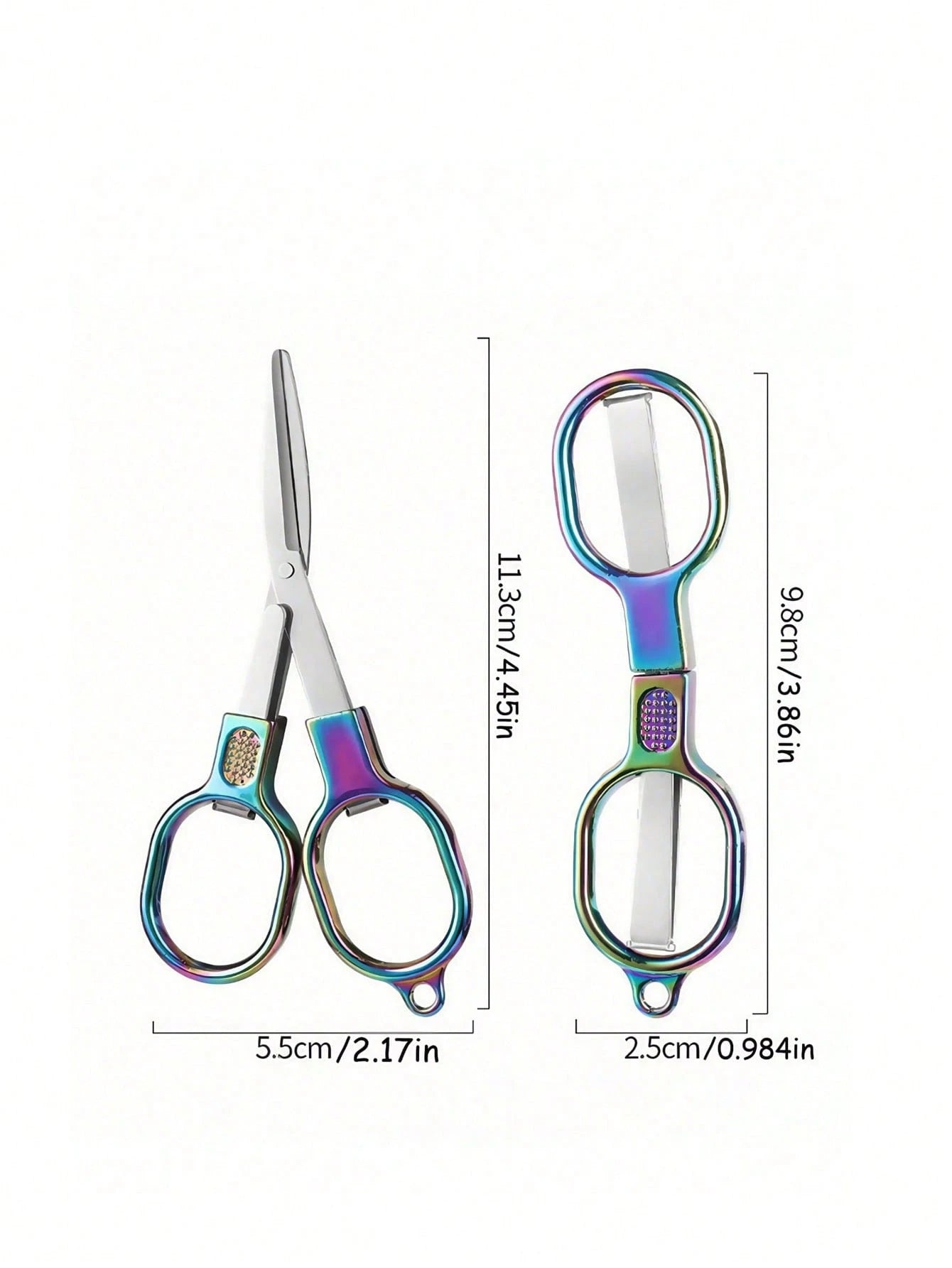 Double Circle Retro Folding Scissors Portable Small Scissors Carry Mini Private Fishing Travel Home Trumpet.