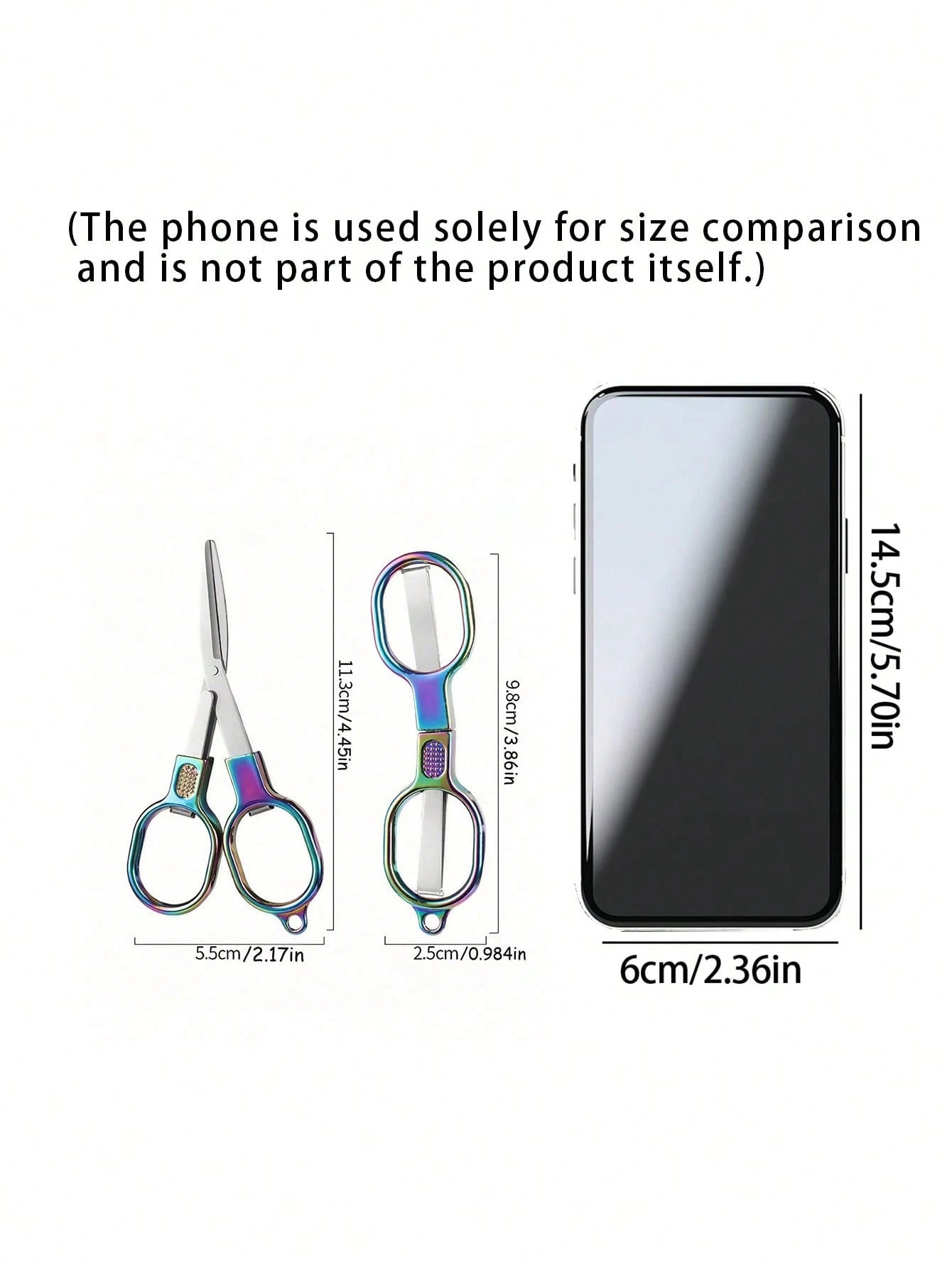 Double Circle Retro Folding Scissors Portable Small Scissors Carry Mini Private Fishing Travel Home Trumpet.