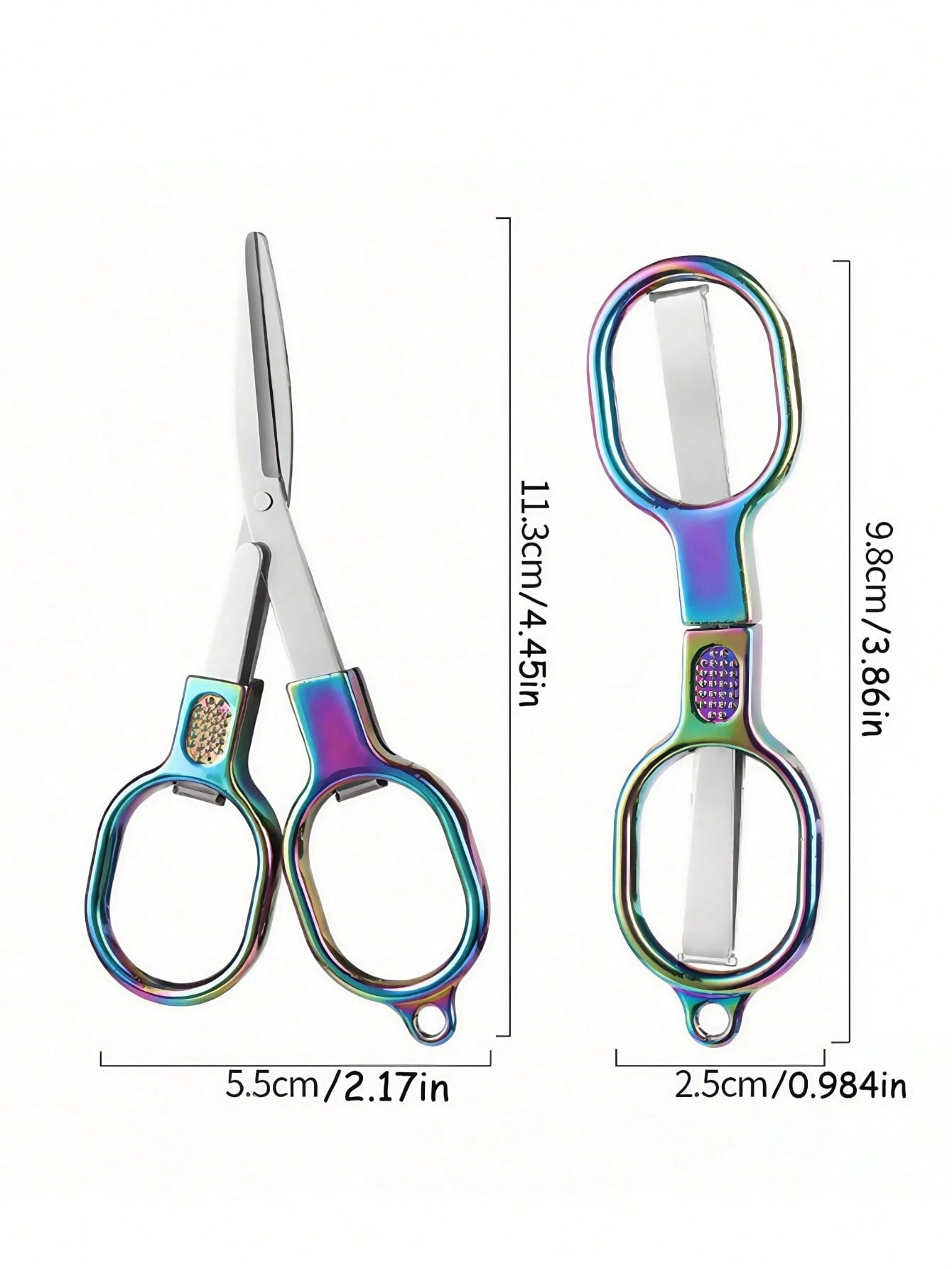 Double Circle Retro Folding Scissors Portable Small Scissors Carry Mini Private Fishing Travel Home Trumpet.