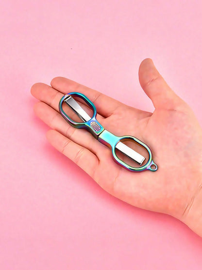 Double Circle Retro Folding Scissors Portable Small Scissors Carry Mini Private Fishing Travel Home Trumpet.