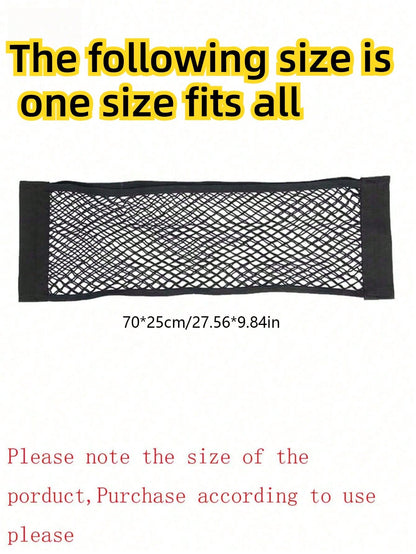 Double-Layer Elastic Mesh Hook And Loop Storage Bag, Using High-Quality Mesh Materials To Maximize The Double-Layer Mesh Pocket Bag For Car Trunk Storage, Car Trunk Storage Mesh Pocket