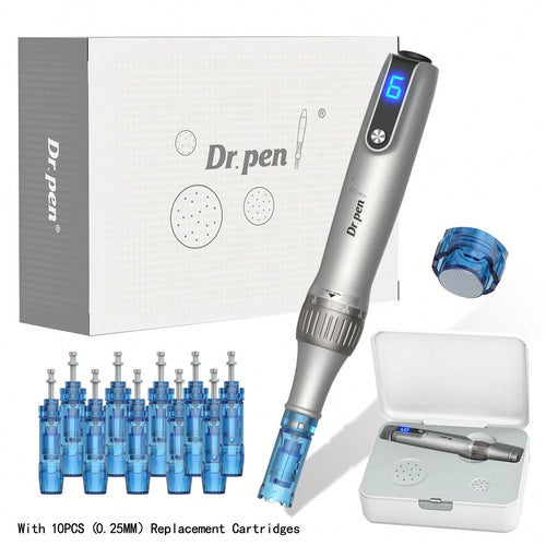 Dr.Pen M8S Pen- Mcro Pen For Body- Care Tool Kit With 10PCS (0.25MM) Replacement Cartridges