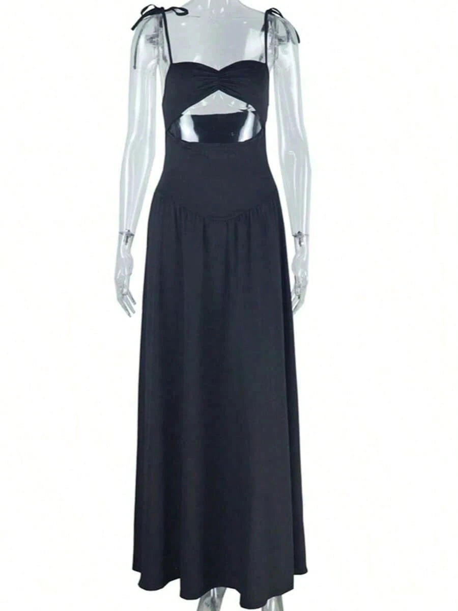 Dresses For WomenHigh-End Stylish Solid Color Dress With Spaghetti Straps, Off-Shoulder Design, Sleeveless, And A Large SkirtLoose And Comfortableves