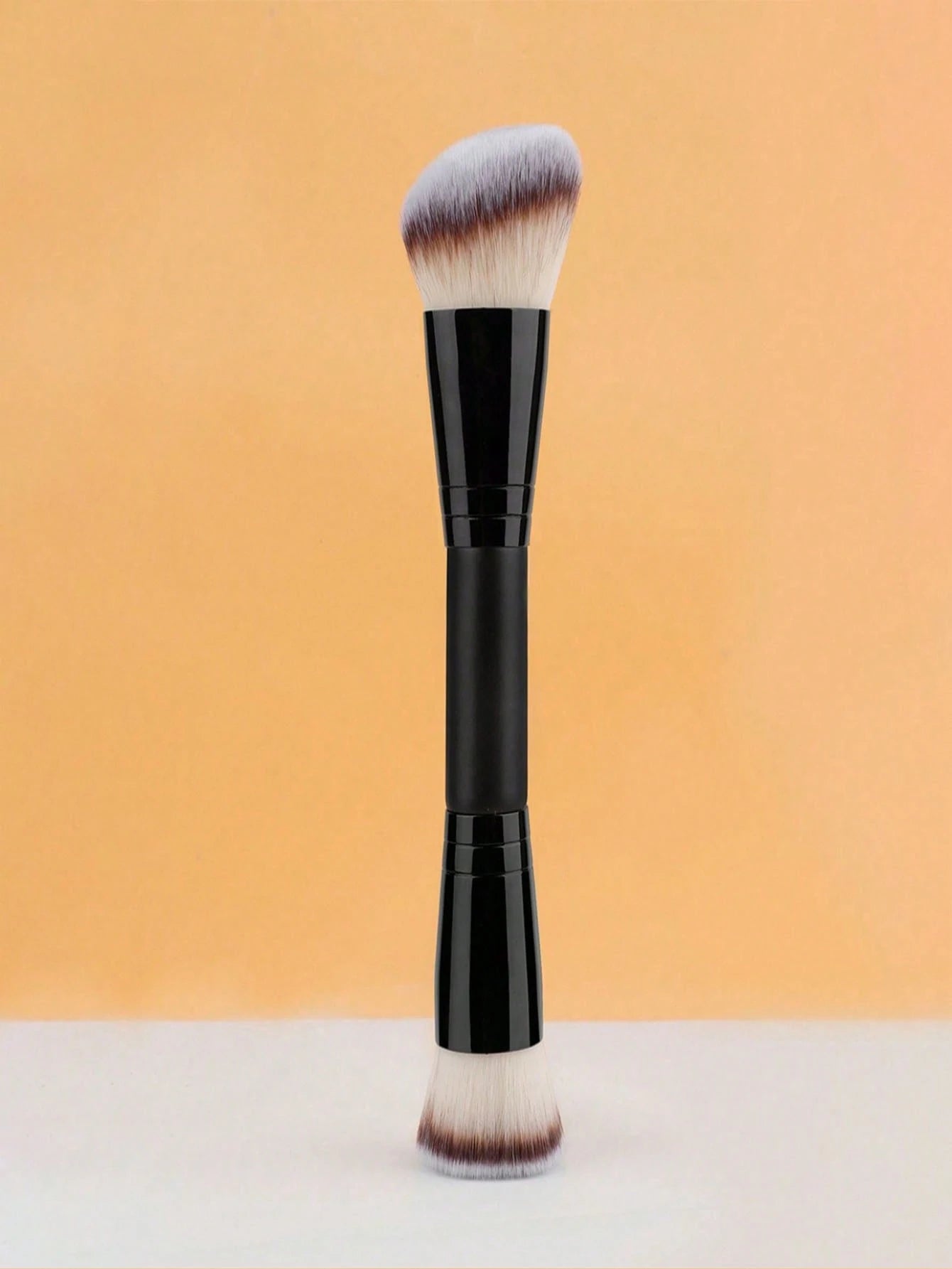 Dual-Ended Makeup Brush- Angled Contour & Flat Head Foundation Brush For BB Cream, Liquid Foundation, Seamless Blending, Shading & Contouring (Professional Cosmetic Brush Set),Foundation Brush,Concea