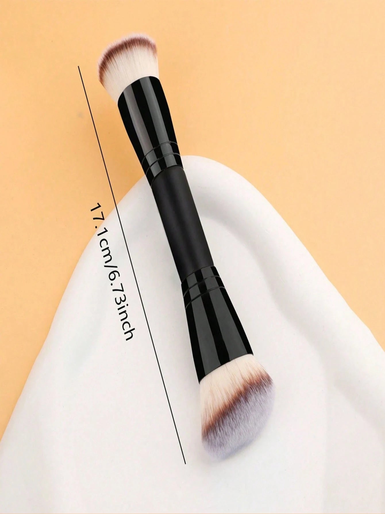 Dual-Ended Makeup Brush- Angled Contour & Flat Head Foundation Brush For BB Cream, Liquid Foundation, Seamless Blending, Shading & Contouring (Professional Cosmetic Brush Set),Foundation Brush,Concea