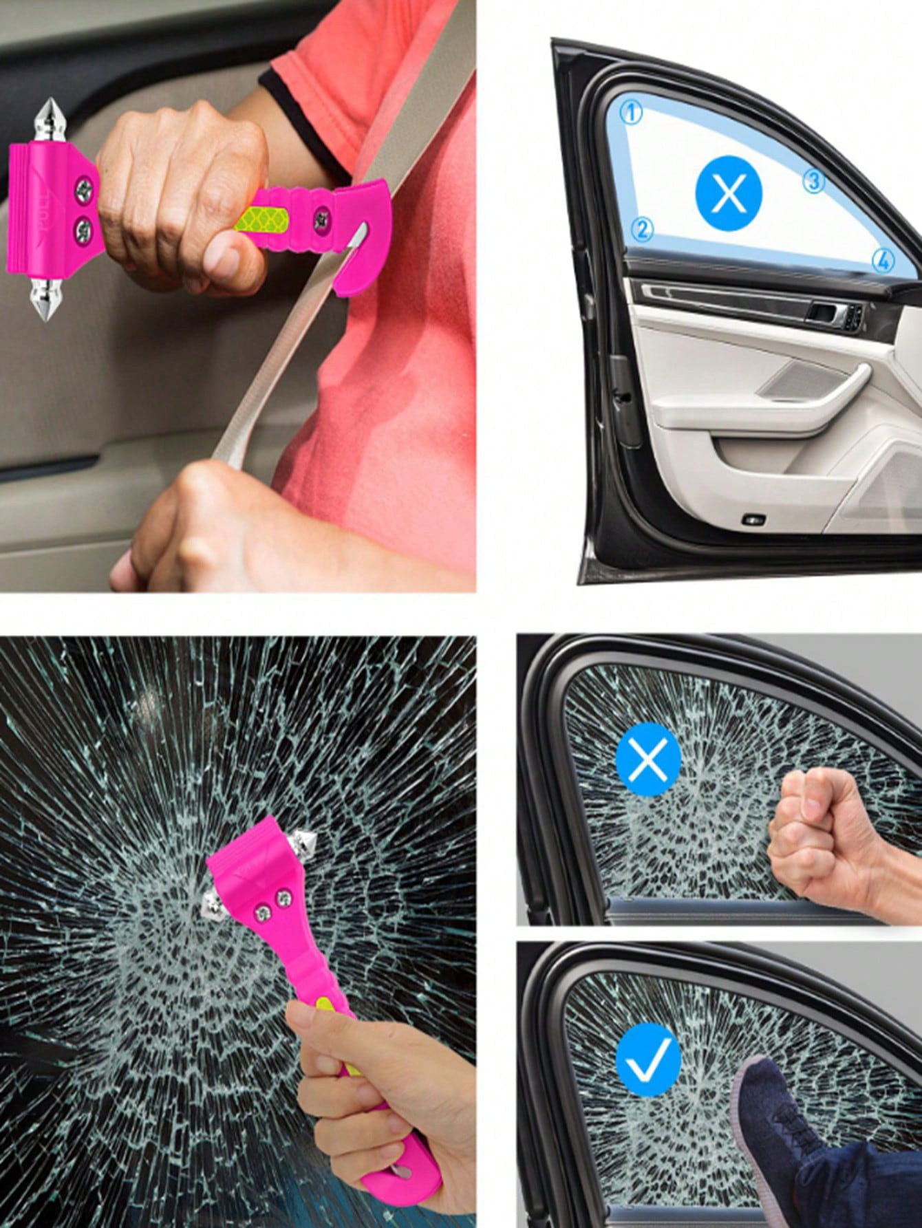 Dual-Headed Car Emergency Escape Hammer, Metal Auto Hammer For Rapid Rescue & Window Breaking, Car Tool