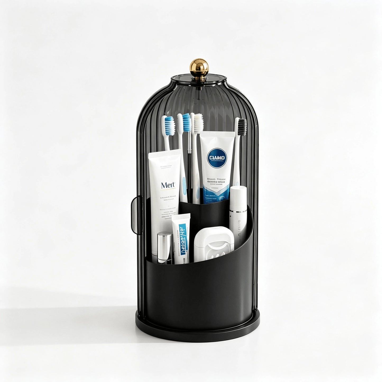 Dustproof Anti-Bacterial Toothbrush Holder With Cover,3 Slots Multi-Person Family Storage Organizer,Stores Toothbrushes,Toothpaste&Makeup Brushes,Perfect For Bathroom Countertop,Vanity Table,Dorm,Hote